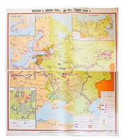 Учебная карта "Россия с конца XVII в. до нач. 60-х г.г. XVIII в." 1100*1400 мм (матовое, 2-стороннее лам.) - «globural.ru» - Сургут