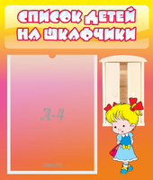 Стенд "Список детей на шкафчики" №6 - «globural.ru» - Сургут