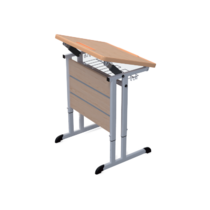 Стол ученический одноместный наклоняемый на плоскоовальной трубе 3-7 гр.р. - «globural.ru» - Сургут