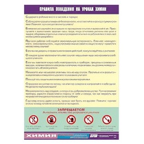 Таблица демонстрационная "Правила поведения на уроках химии" (винил 70х100) - «globural.ru» - Сургут