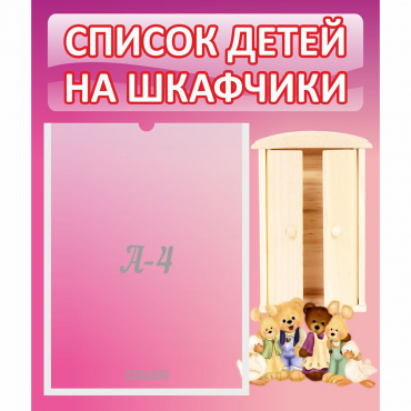 Стенд "Список детей на шкафчики" - «globural.ru» - Сургут